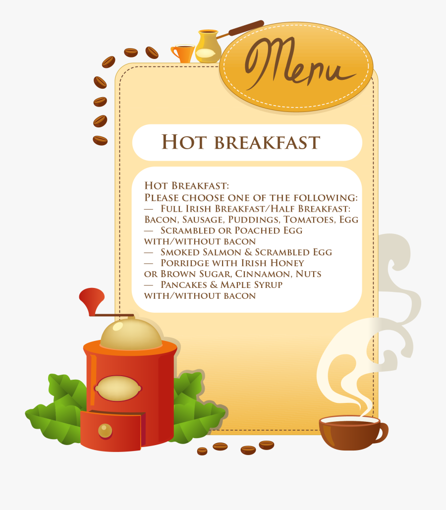 Transparent Menu Clipart - Food Menus Vector, Transparent Clipart