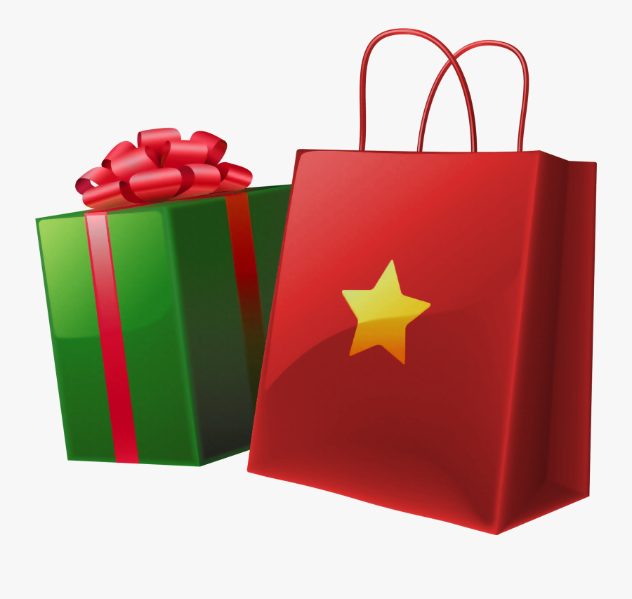 Clipart Of Red Christmas Bag With Toys - Christmas Gift Bag Clipart, Transparent Clipart