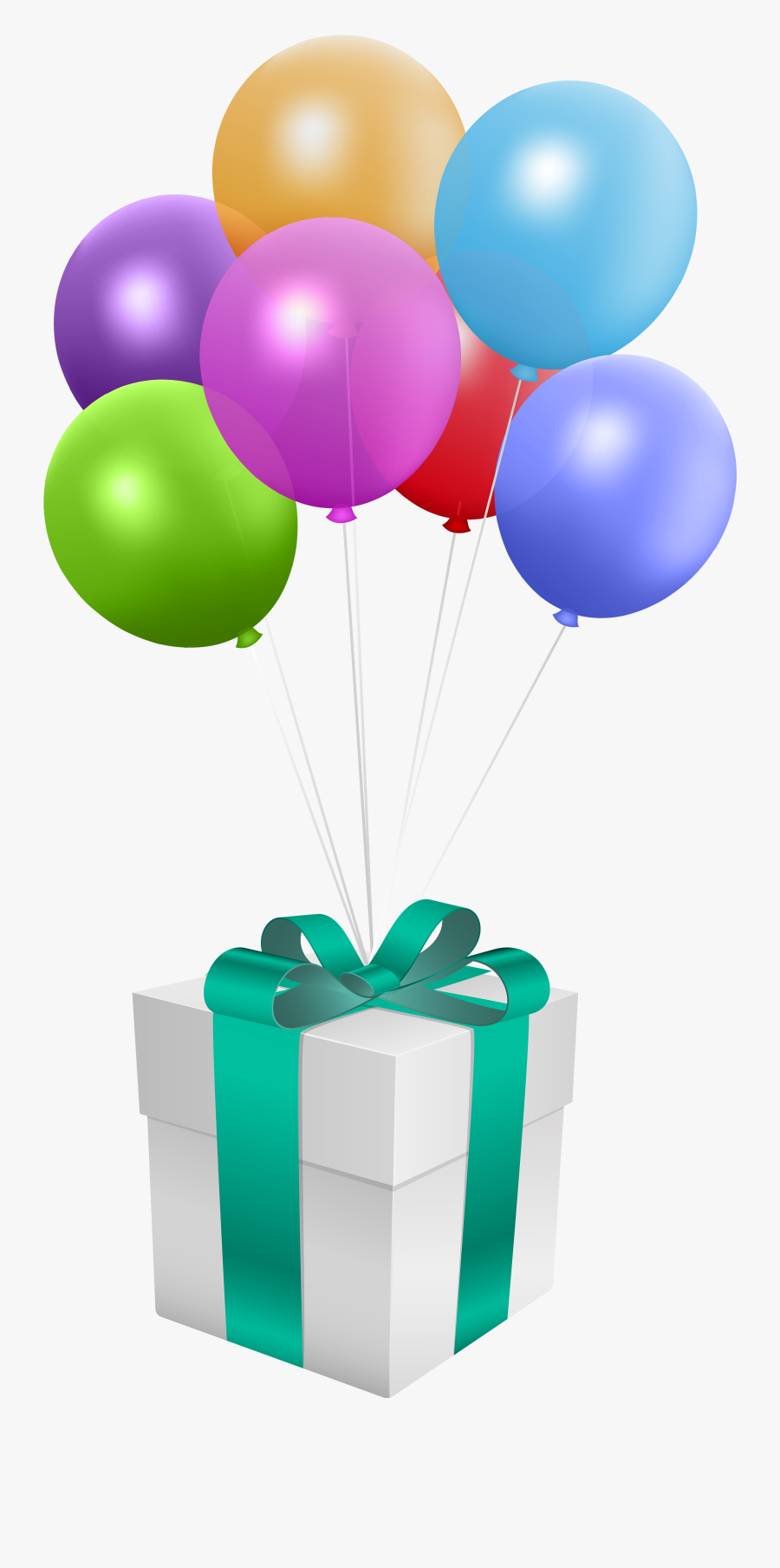 With Balloons Clip Art Image Gallery View - Birthday Gift Transparent Background, Transparent Clipart