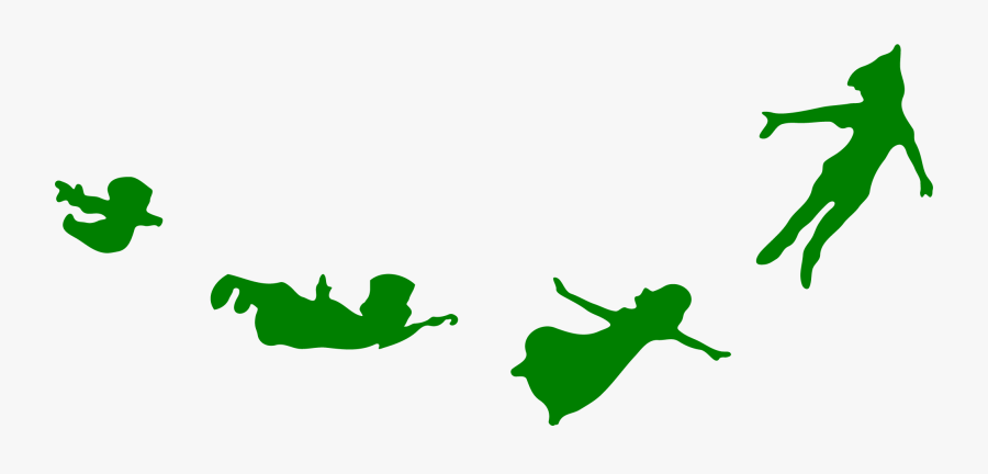 Clip Art Peter Pan Silhouette Clip Art - Peter Pan Silhouette Green, Transparent Clipart