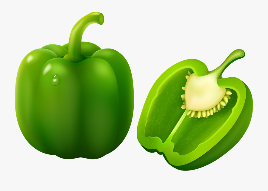 Transparent Fruit And Vegetable Png - Green Bell Pepper Clipart, Transparent Clipart