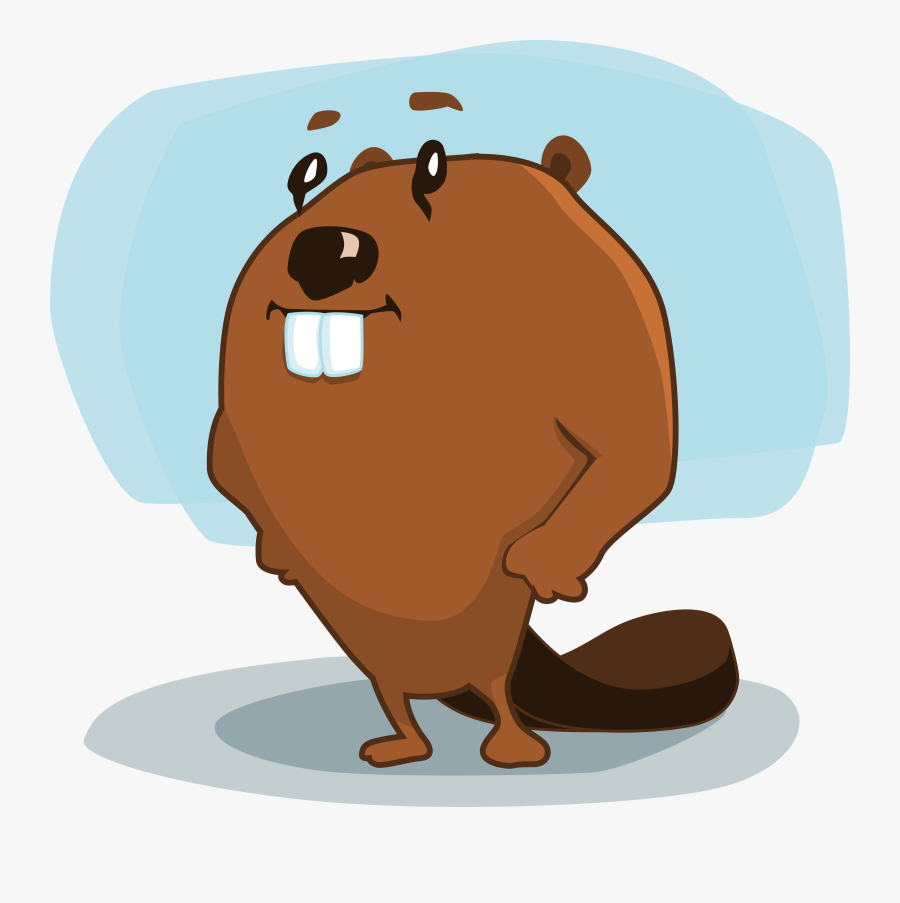 Clip Art Cartoon Picture Of A Beaver - Moving Pictures Of Cartoon Animals, Transparent Clipart