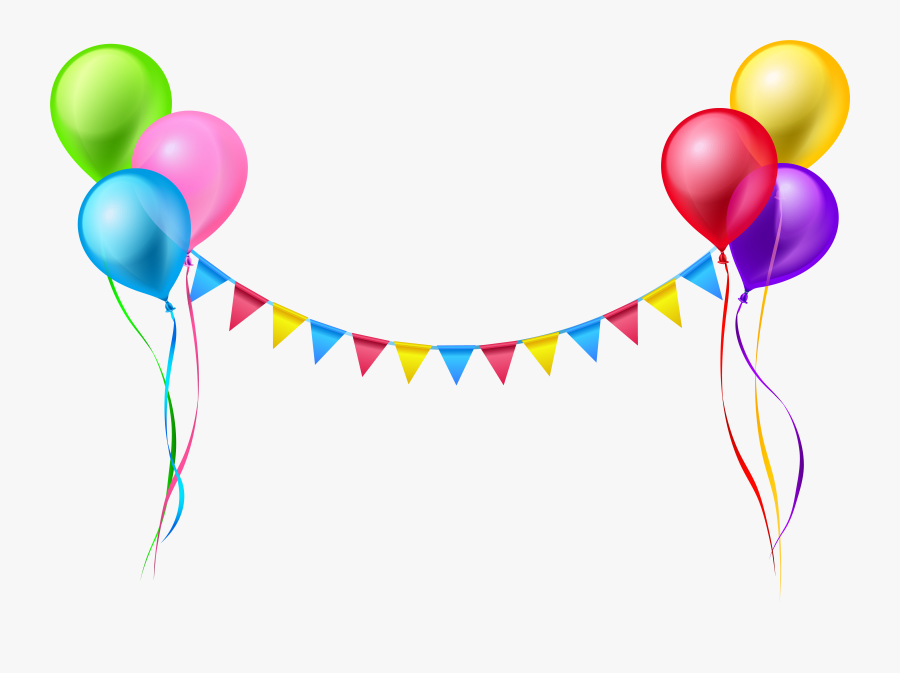 Birthday Balloons Clipart Colorful - Birthday Balloons Transparent Background, Transparent Clipart