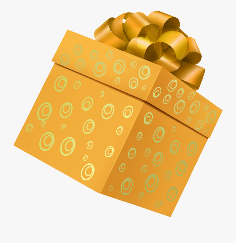 Stack Of Christmas Presents Clipart - Yellow Gift Box Png, Transparent Clipart