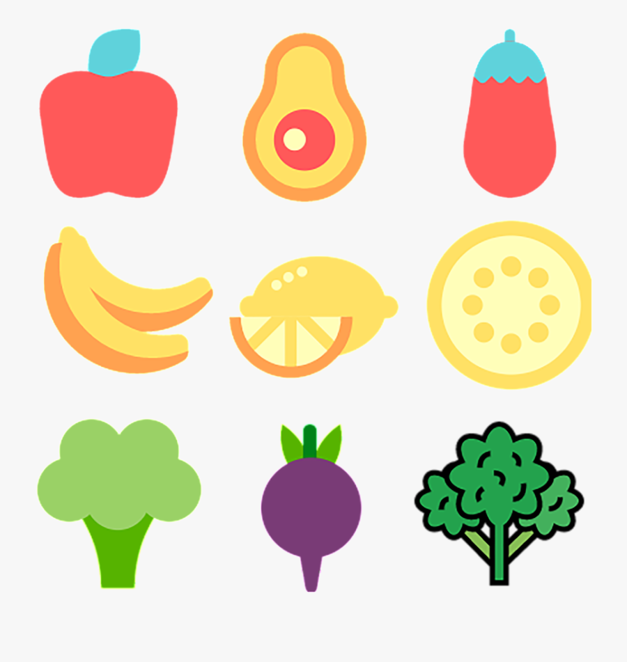 Fruit Vegetable Food Icon - Vegetable Food Icons Transparent, Transparent Clipart