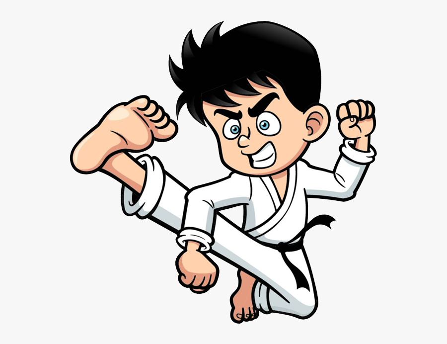Taekwondo Drawing Boy - Cartoon Karate Boy, Transparent Clipart