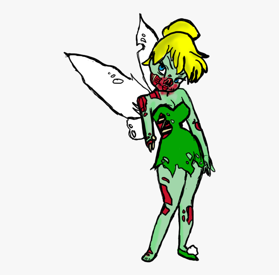 Drawing Tinkerbell Zombie Transparent Png Clipart Free - Drawing Cartoon Tinker Bell, Transparent Clipart