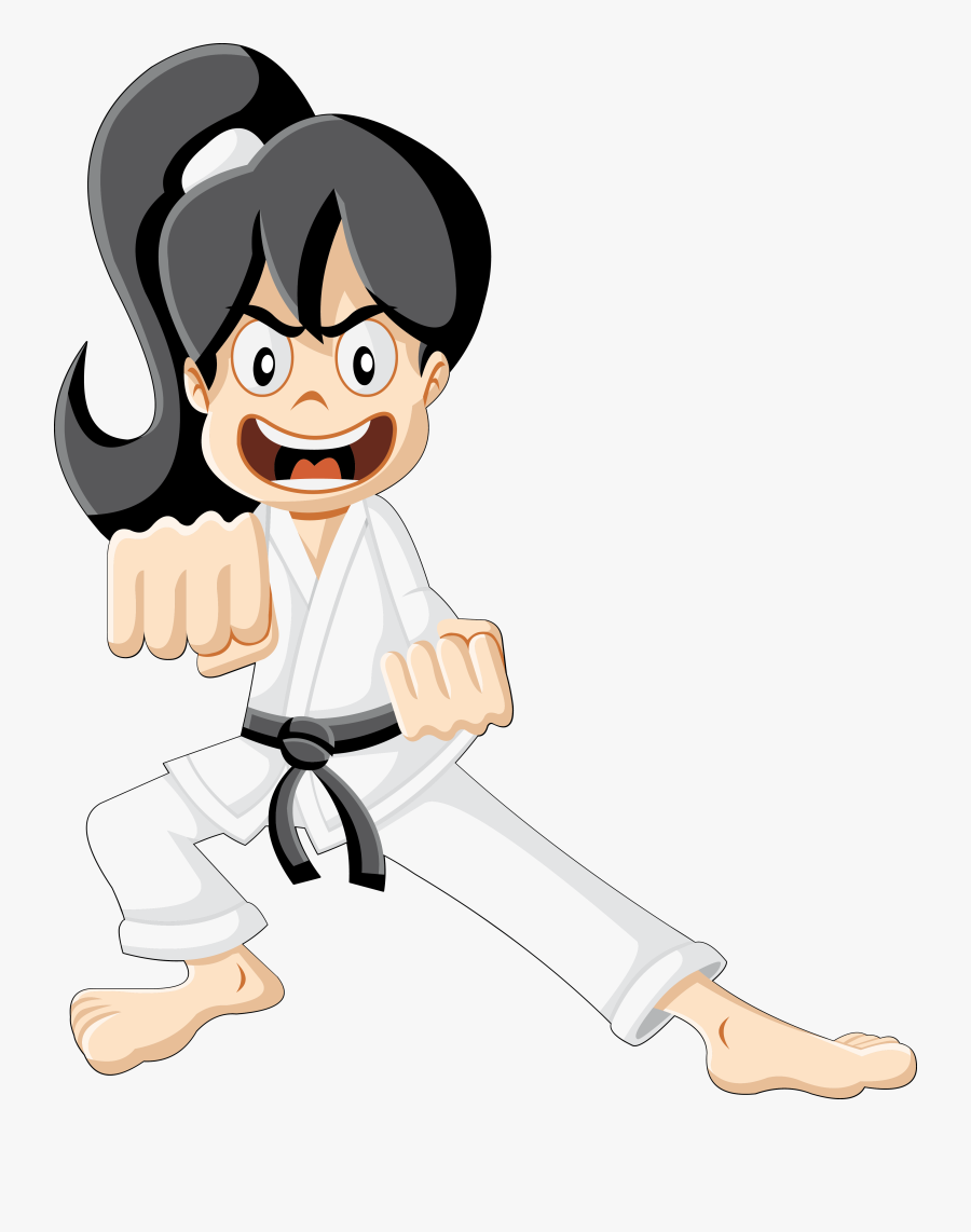 Clip Art The Martial Arts Cartoon - Black Belt Karate Cartoon, Transparent Clipart