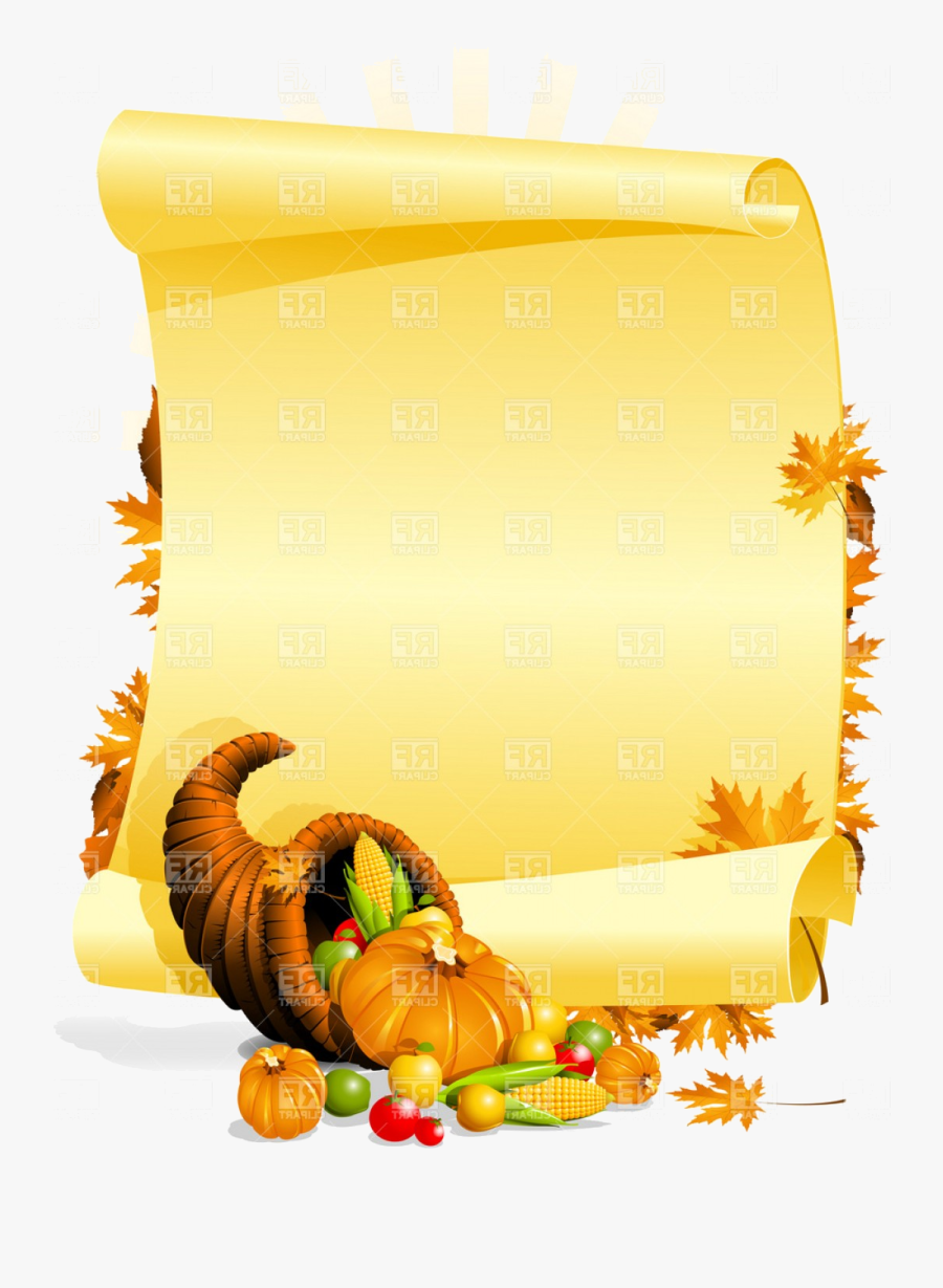 Cornucopia Blank Thanksgiving Invitation With And Vegetables - Illustration, Transparent Clipart