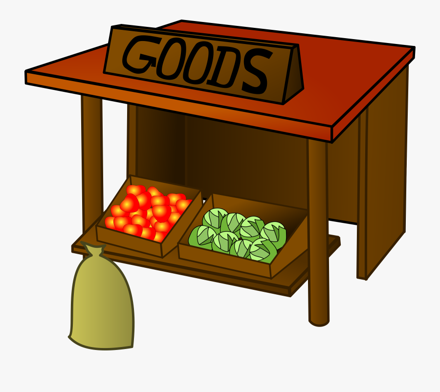 Market, Goods, Stall, Fruit, Veg, Wood, Vegetable - Market Stall Clip Art, Transparent Clipart