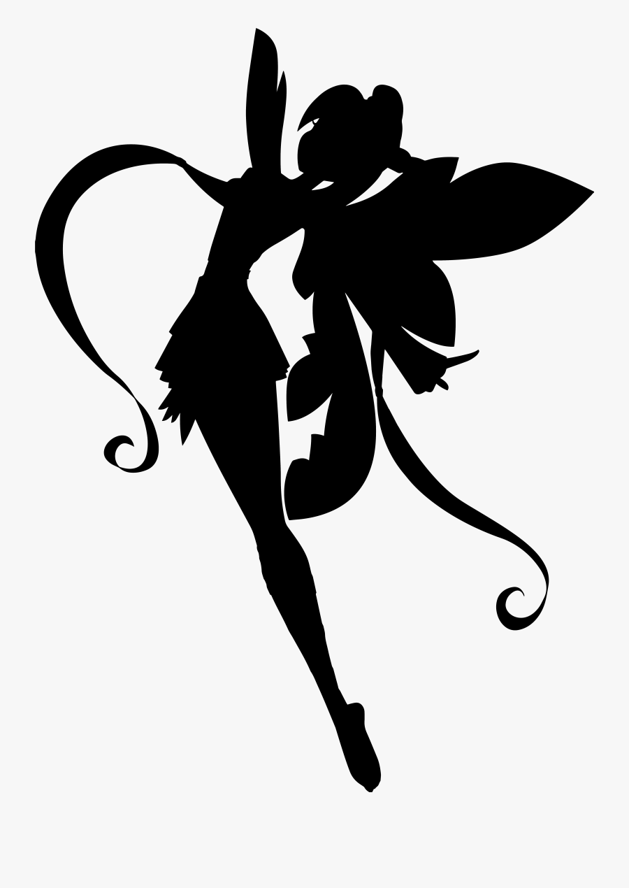 Tinkerbell Silhouette Png - Fairy Clipart Silhouette Transparent, Transparent Clipart