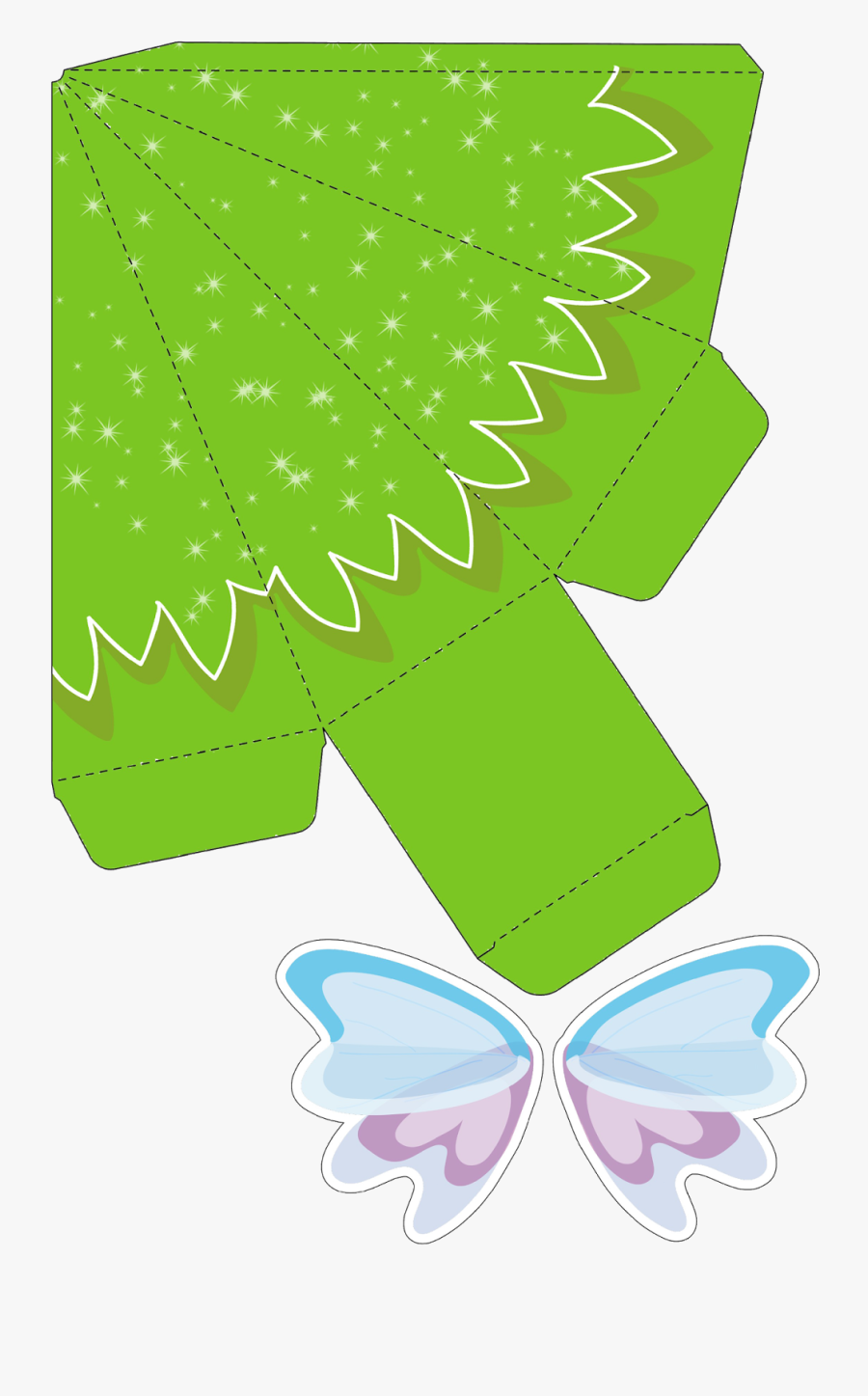 Tinkerbell Template - Molde Caixa Piramide Frozen, Transparent Clipart