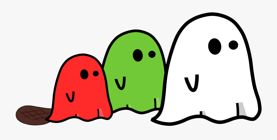 Red Green White Ghosts, Transparent Clipart