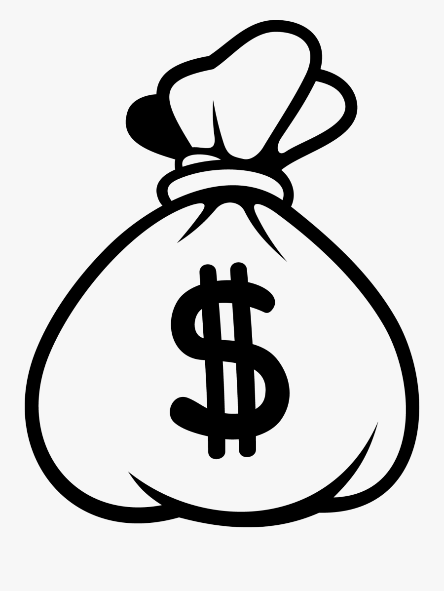 Money Bag Emoji Black And White Clipart , Png Download - Money Bag Black And White, Transparent Clipart