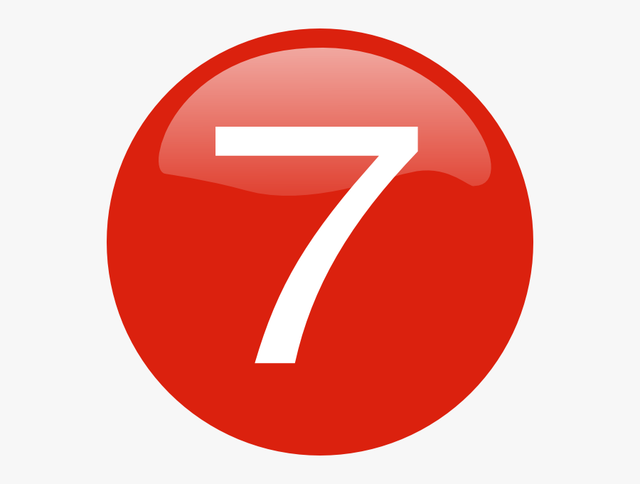 Number Button Clip Art - Number 7 Button Png, Transparent Clipart
