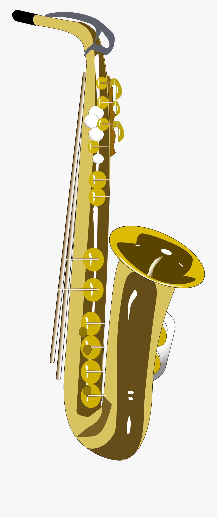 Saxophone Clipart Svg - Cartoon Saxophone Transparent Background, Transparent Clipart