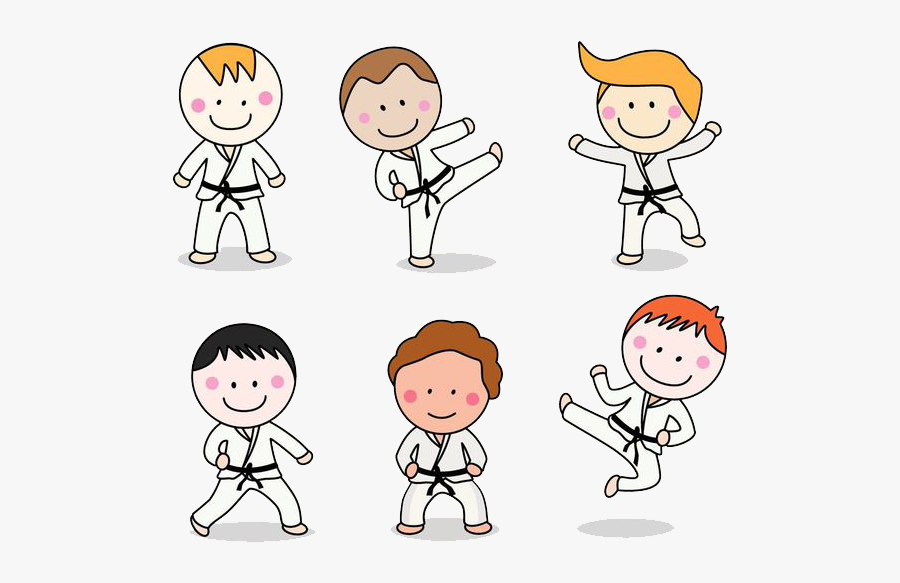 Drawing Royalty Free Clip - Cartoon Kids Taekwondo Clipart Png, Transparent Clipart