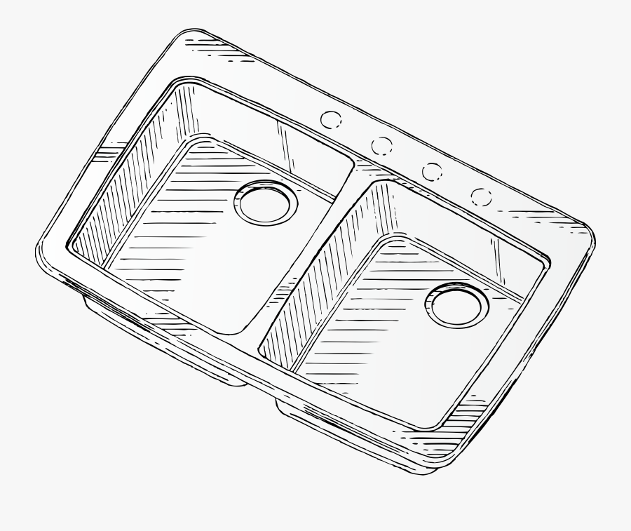 Steel Double Sink - Sink Clip Art, Transparent Clipart