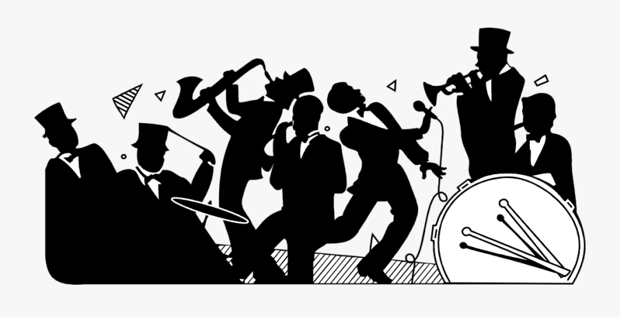 Rock Band Silhouette Clipart - Big Band Clip Art, Transparent Clipart