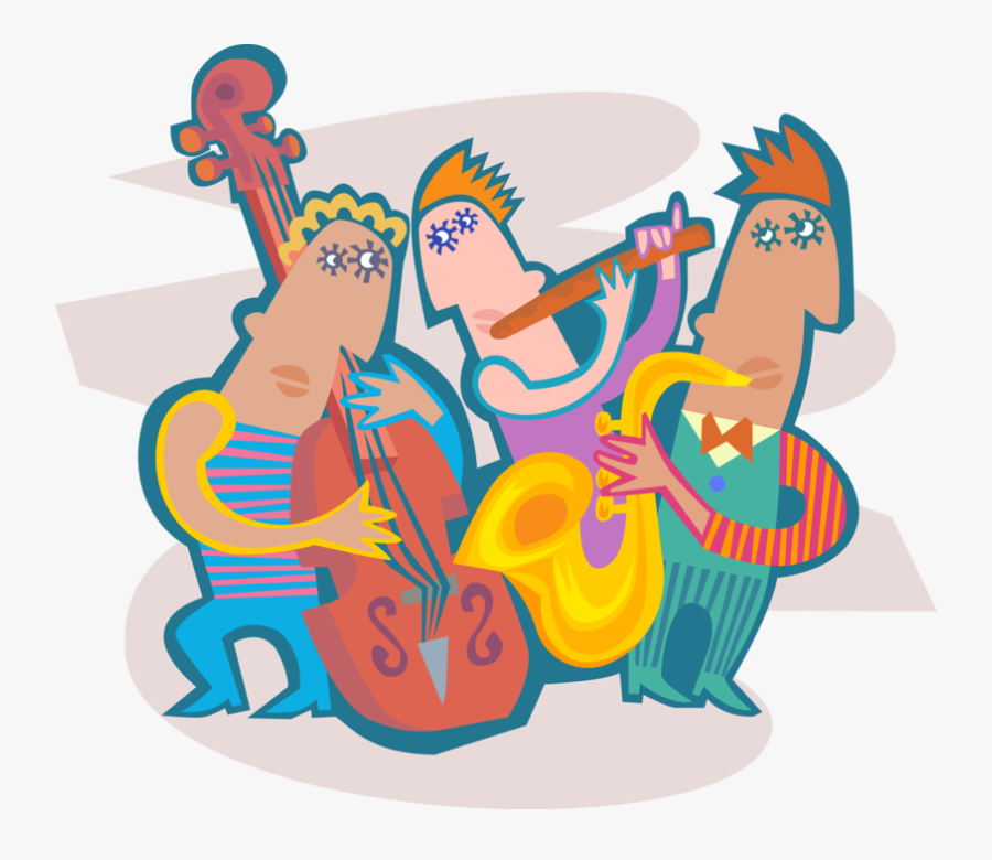 Jazz Band Musicians Perform Live - Illustration, Transparent Clipart