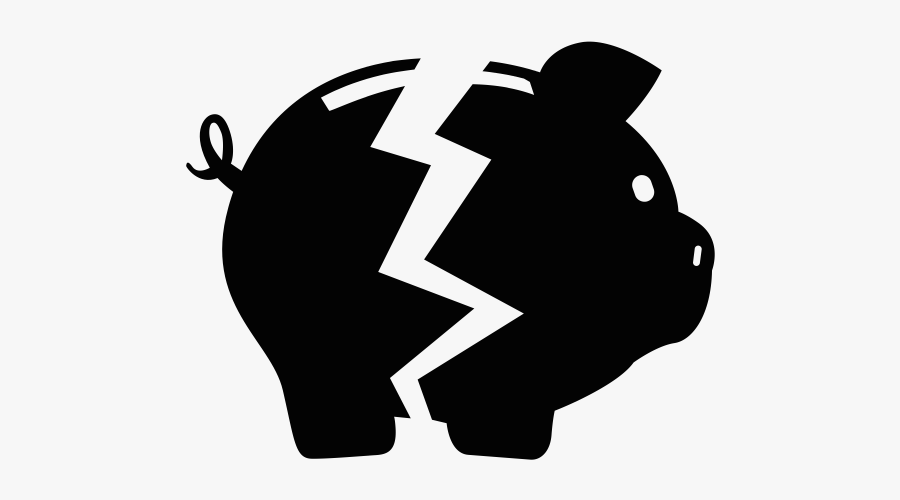 Broken Piggy Bank Icon, Transparent Clipart