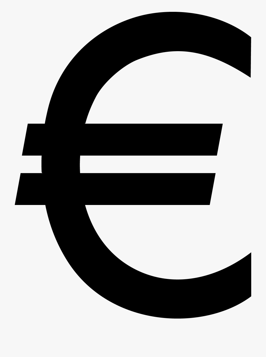Black Euro Currency Sign - Euro Sign Transparent Background , Free