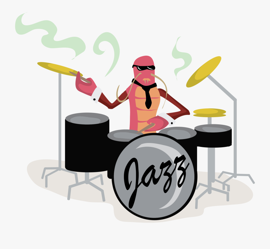Crawfish Playing Drums Free Vector Clip Art - Crawfish Playing Drums, Transparent Clipart