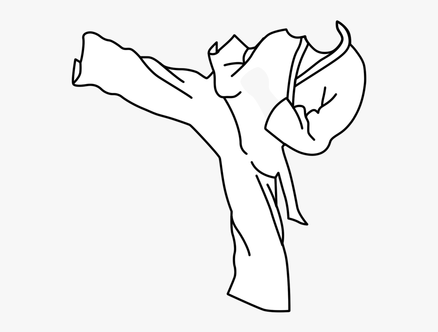 Girls Clipart Karate - Sketch, Transparent Clipart