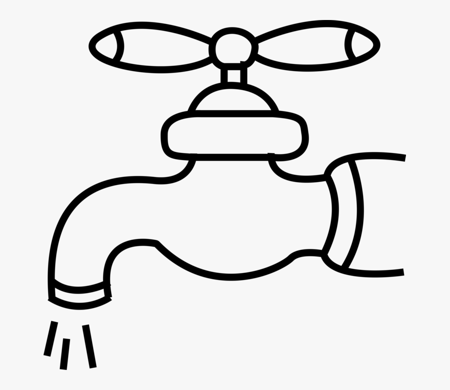 Tap Sink Vector Image - Tap Water Clipart Black And White, Transparent Clipart