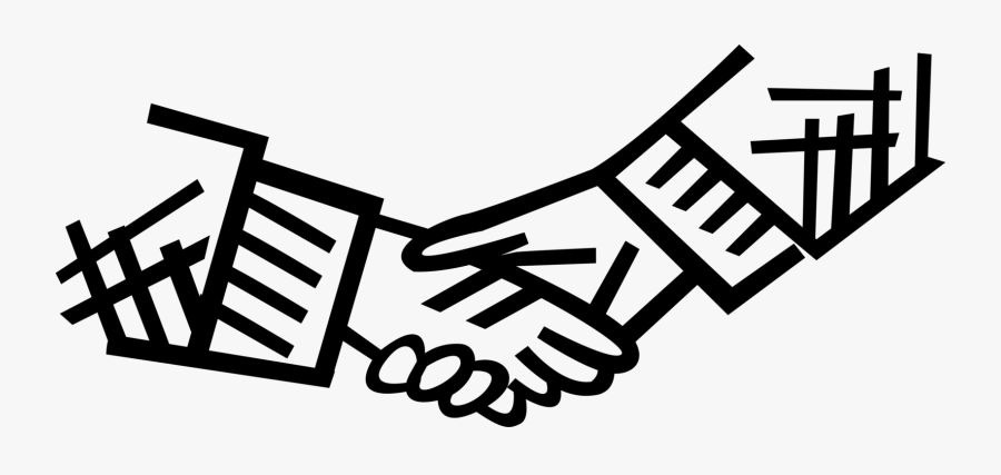 Vector Illustration Of Shaking Hands In Handshake Of, Transparent Clipart