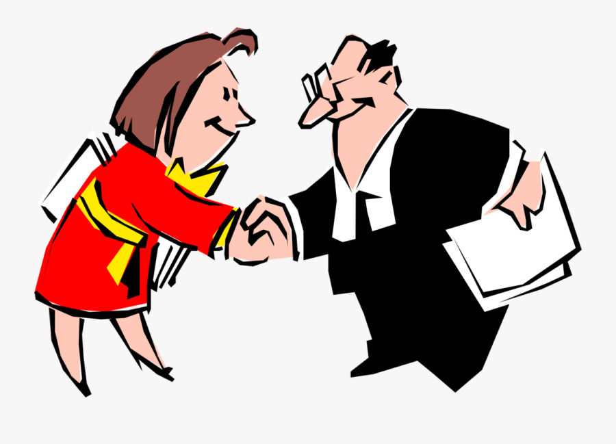 Vector Illustration Of Executives Shake Hands Before - Conflict Management, Transparent Clipart