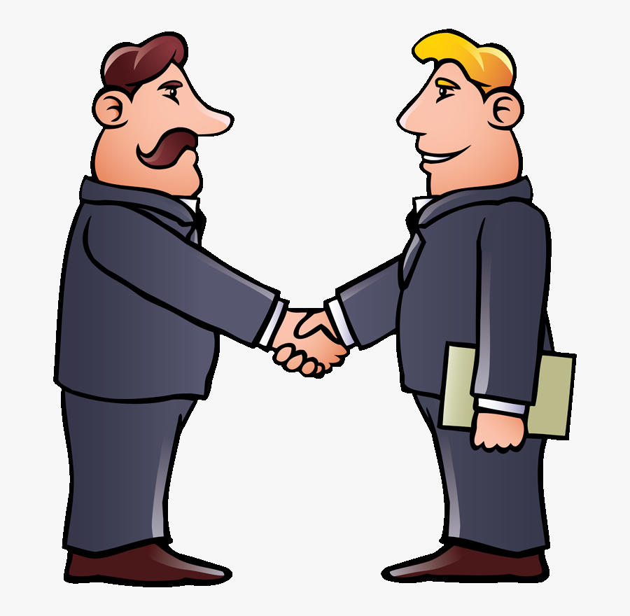 2 People Shaking Hands Cartoon Clipart , Png Download - Two Men Shaking Hands Cartoon, Transparent Clipart