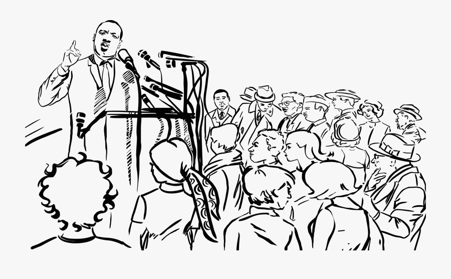 Speaking Clipart Speech Mlk - Martin Luther King Speech Drawing, Transparent Clipart