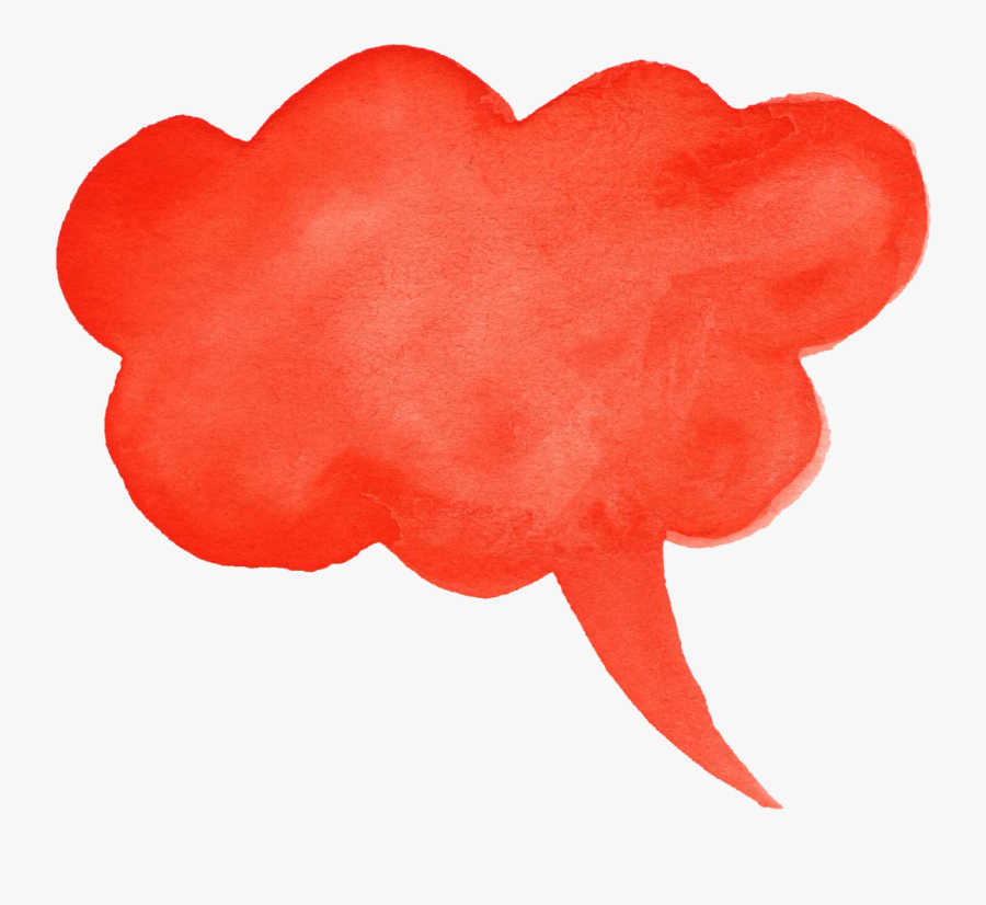 Speech Bubble Clipart Orange - Watercolor Speech Bubble Clipart, Transparent Clipart