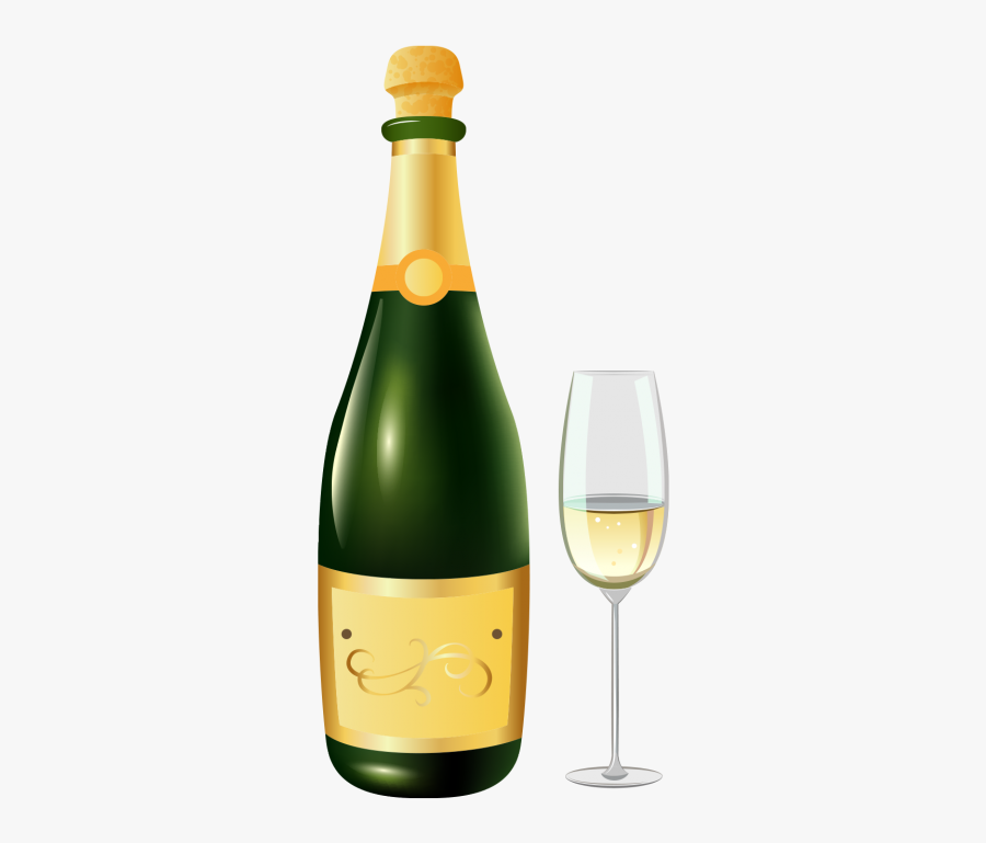 Bottle Of Champagne Png - Wine Glass, Transparent Clipart