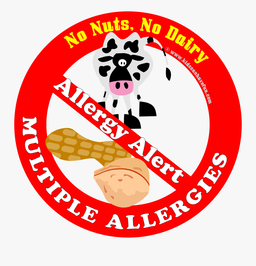 Clip Art Eggs And Milk Transparent - Dairy And Nut Allergy, Transparent Clipart