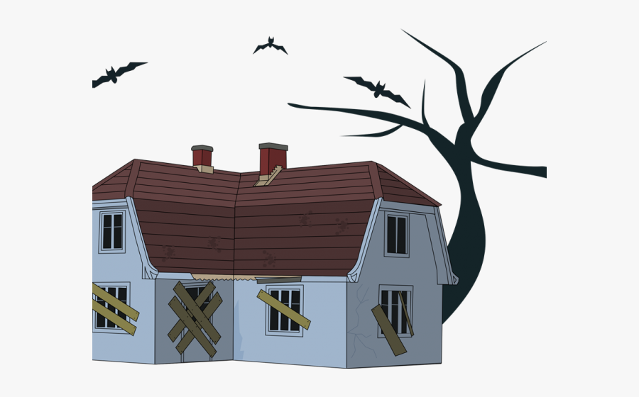 Horror House Cartoon, Transparent Clipart