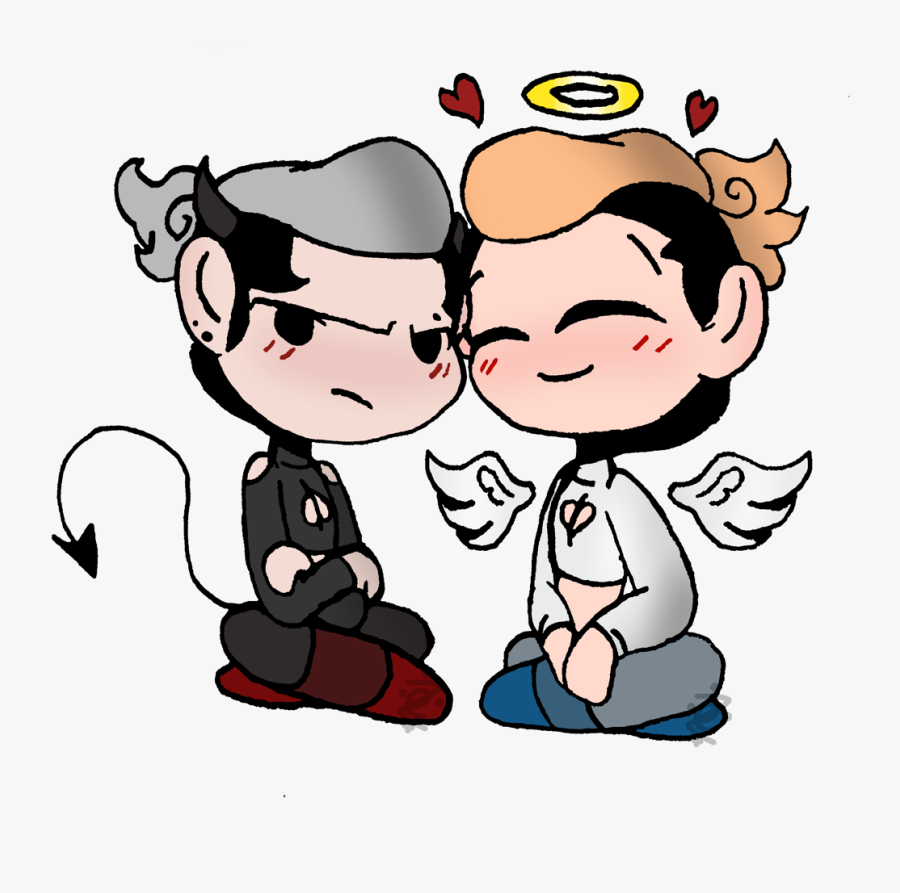 3 Devil And Angel Bois Clipart , Png Download - Cartoon, Transparent Clipart