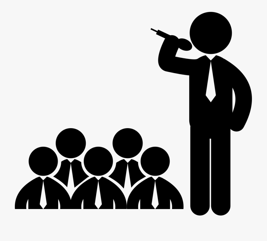 Man Speaking By Microphone To Male Audience Svg Png - Urdu Poetry For Comparing In School Function, Transparent Clipart