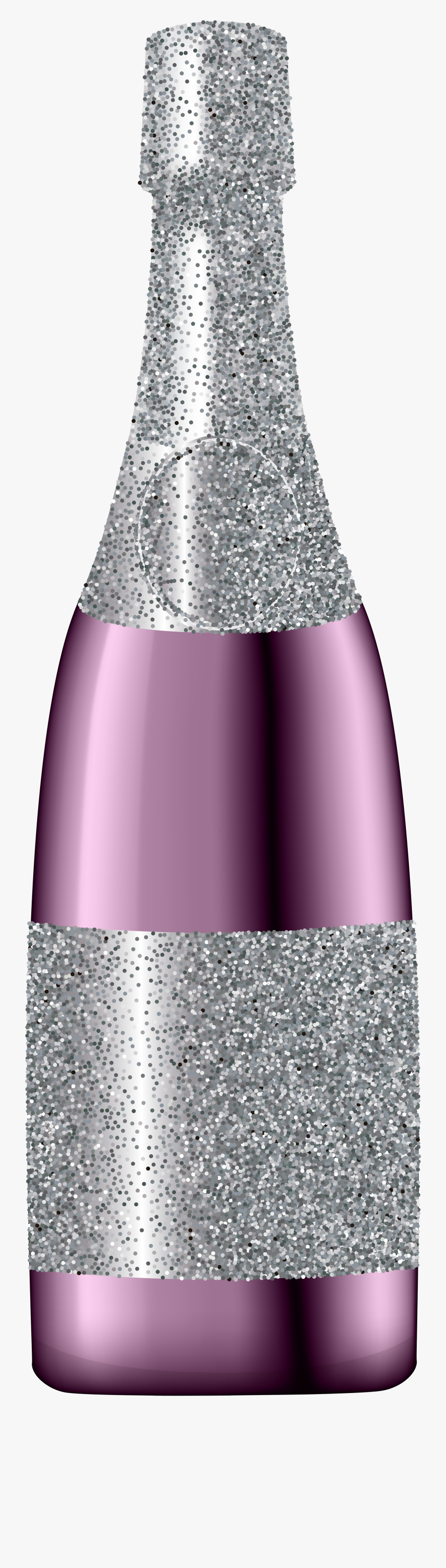 Champagne Clipart Purple - Champagne Bottle Pink Png, Transparent Clipart