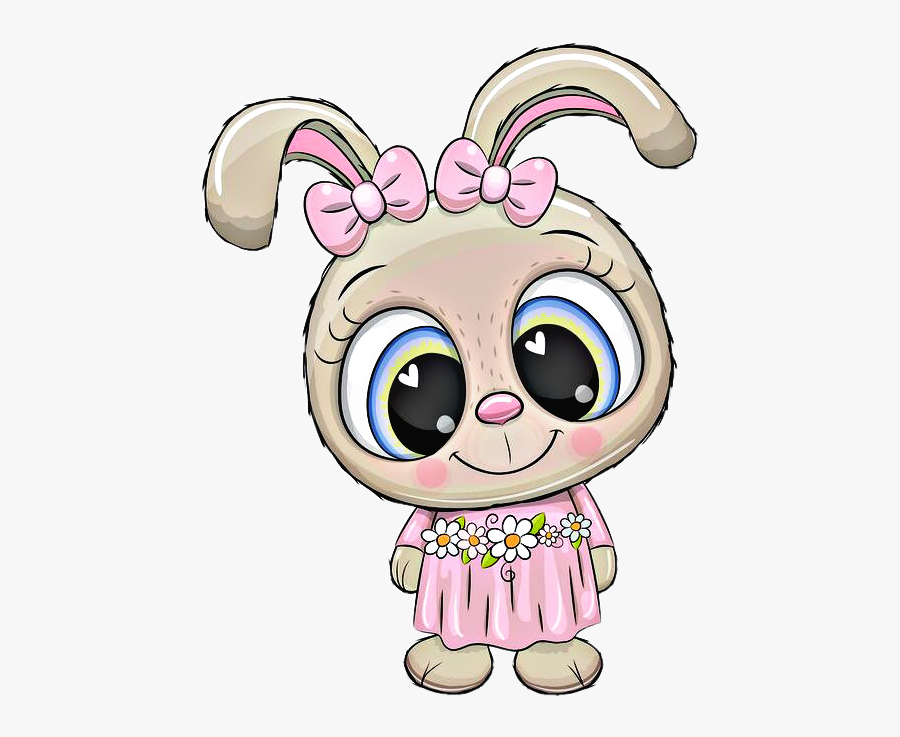 Bunny Ears Clipart Drawn - Boy And Girl Rabbit Cartoon, Transparent Clipart