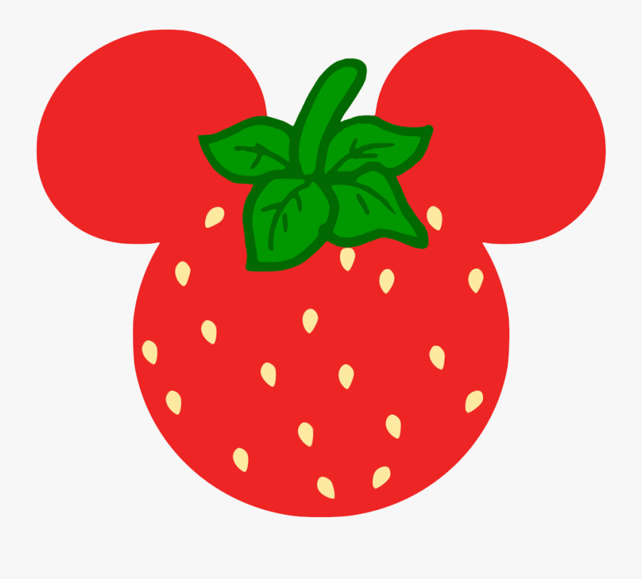 Mickey Ears Clipart For Free Download - Mickey Mouse Head Strawberry, Transparent Clipart