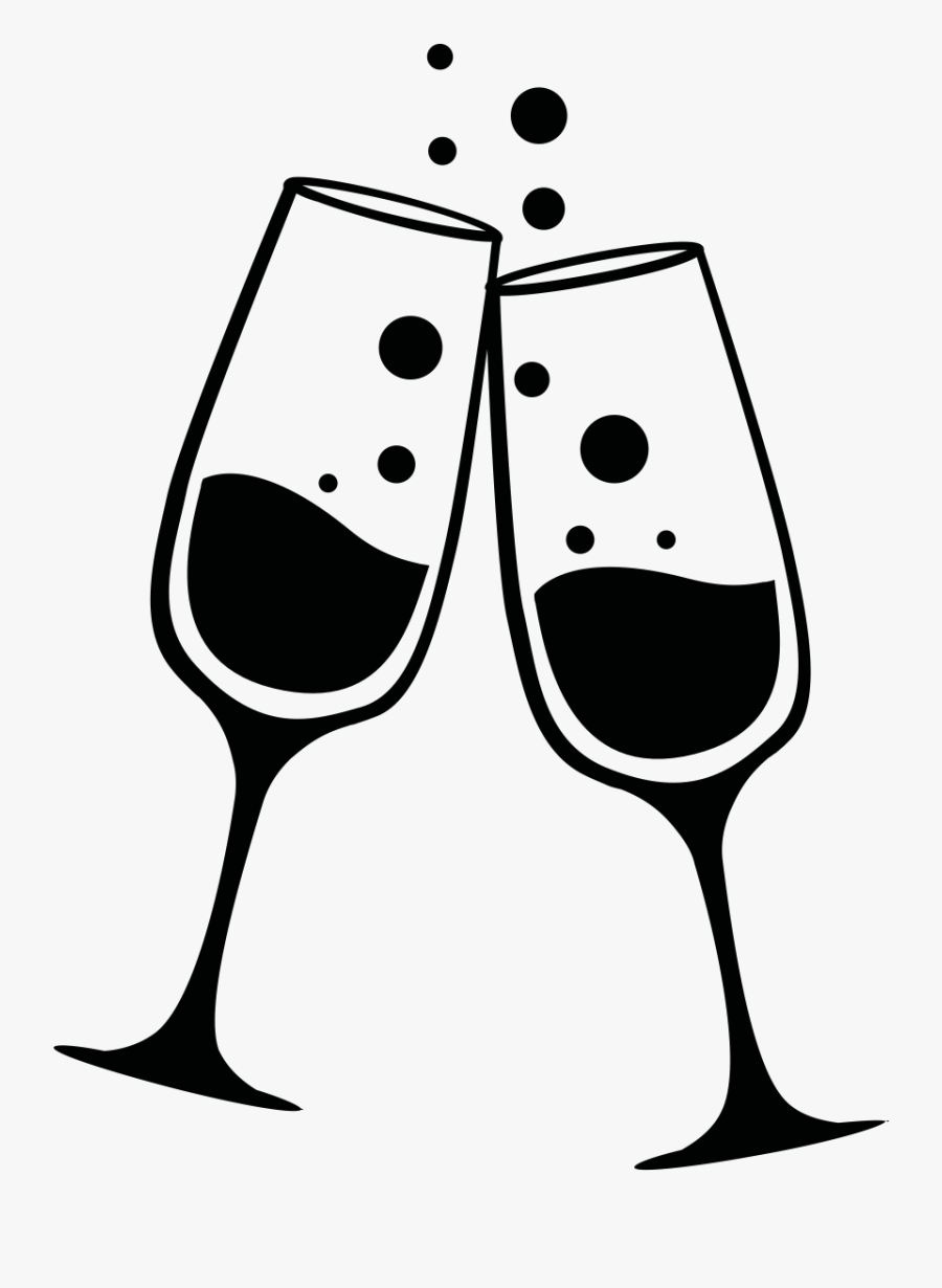 Transparent Champagne Clipart - Prosecco Clipart Black And White , Free