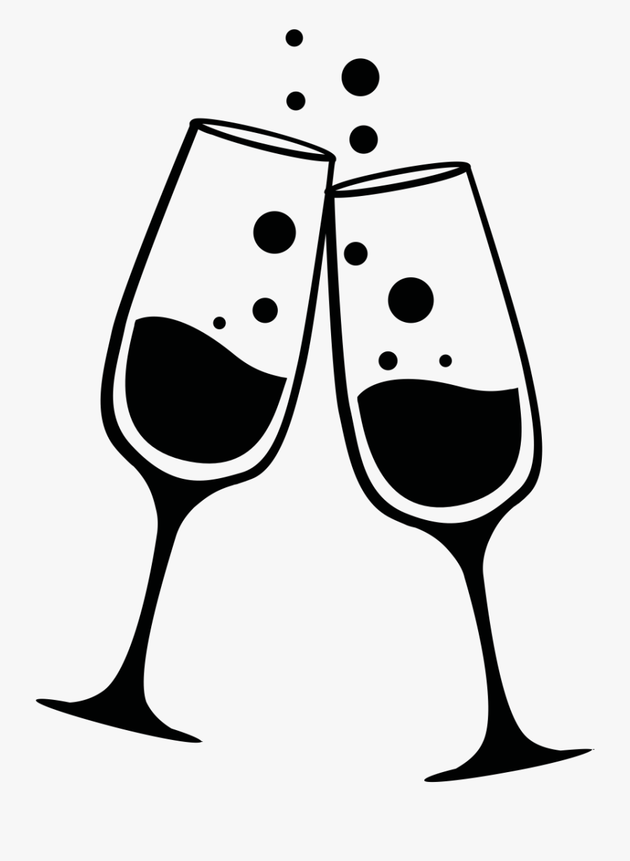 Transparent Champagne Clipart - Prosecco Clipart Black And White, Transparent Clipart