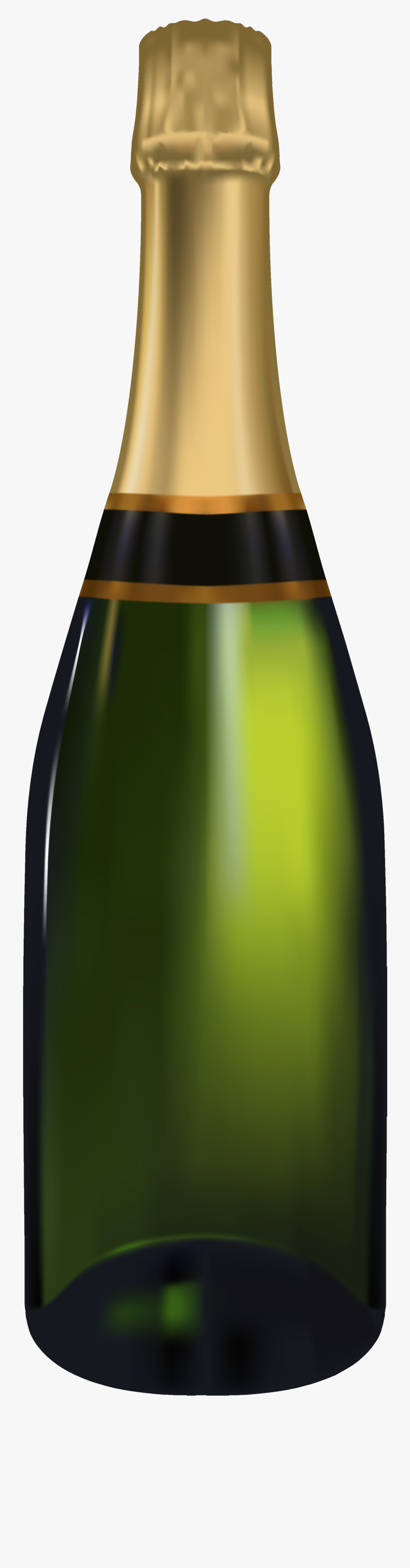 Champagne Clipart Silver Champagne - Champagne Bottle No Label, Transparent Clipart