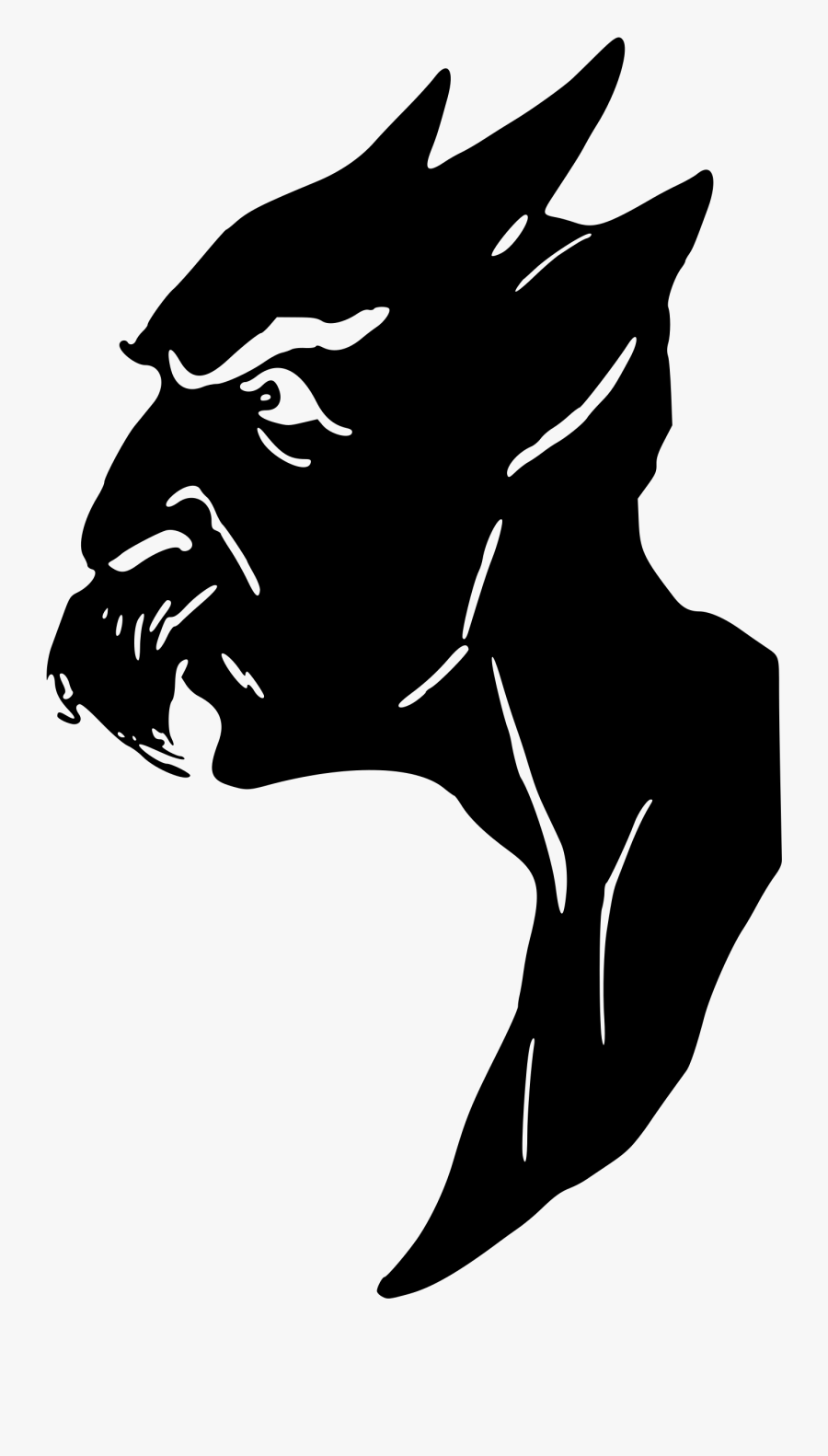 Blackandwhite,head,satan - Black And White Devil Png, Transparent Clipart