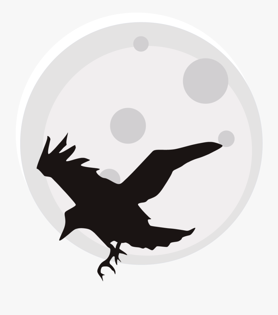 Pin Full Moon Clipart - Raven Silhouette, Transparent Clipart