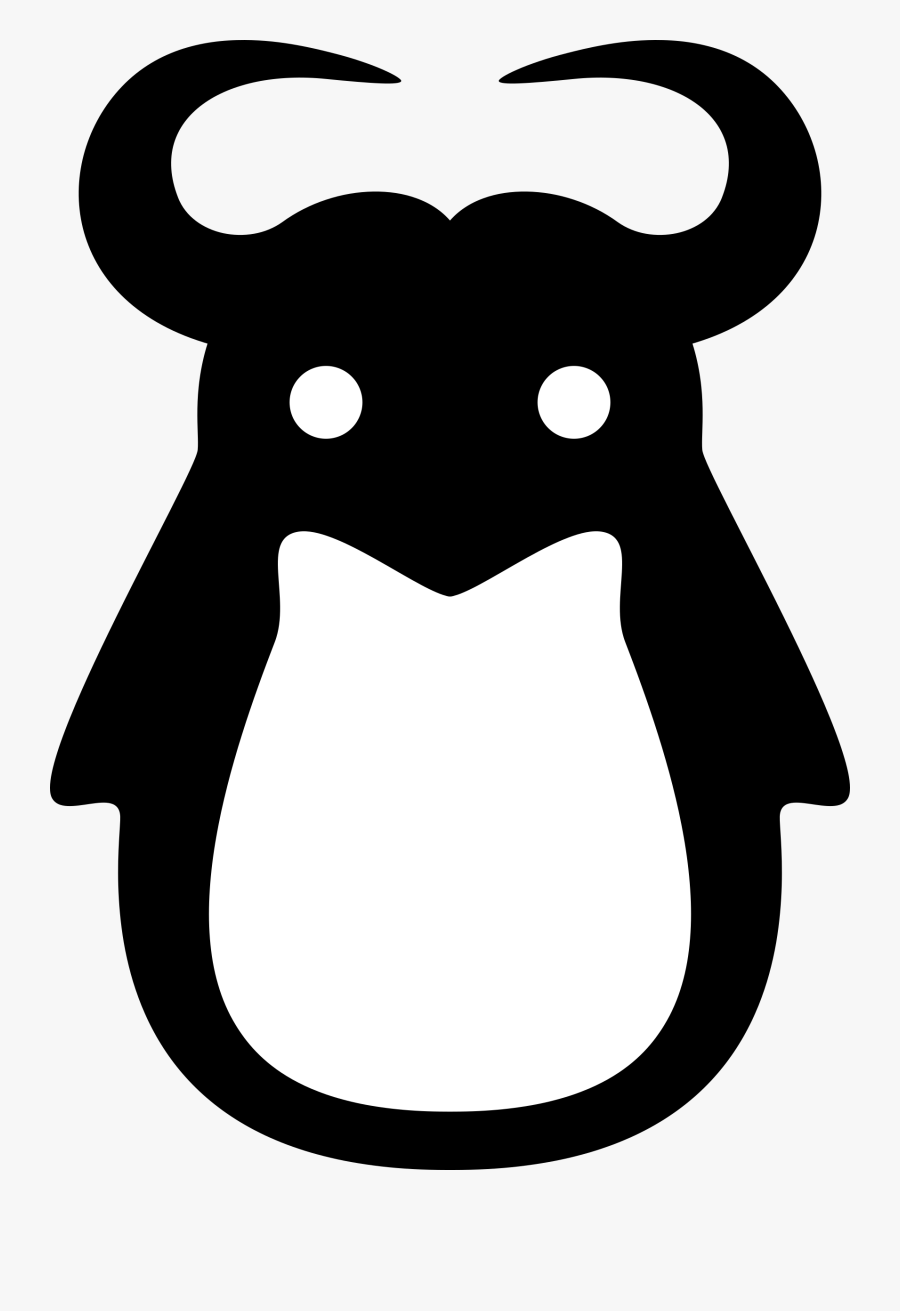 Demon Penguin Vector Clipart Image - Gnu Logo, Transparent Clipart