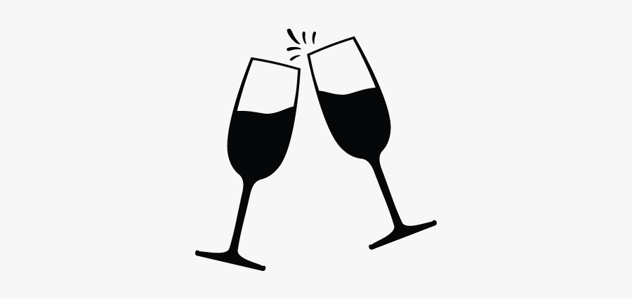 Clip Art Champagne Glass Icon - Party Clipart Black And White, Transparent Clipart