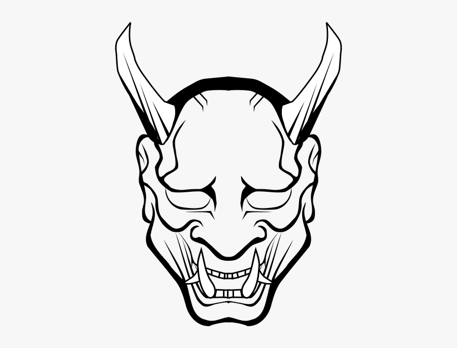 Devil - - Oni Mask Drawing, Transparent Clipart